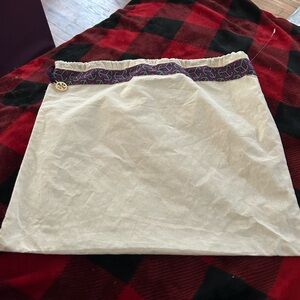 Tory Burch Cream pouch  Bag with Purple Trim